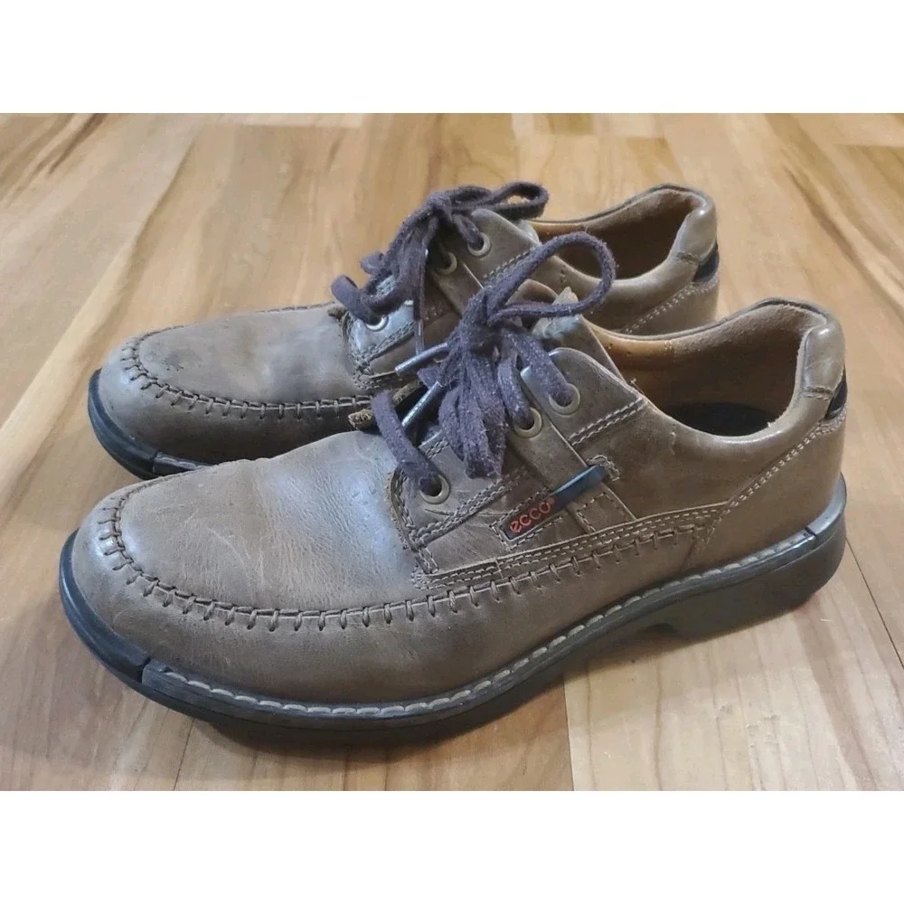 ECCO Fusion Moc Toe‎ Brown Leather Comfort Oxfords Men's EU 42 US Size 8/8.5